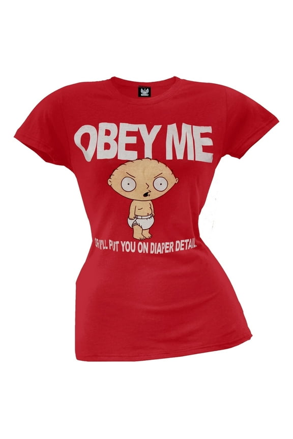 - Obey Me Red Juniors T-Shirt - Large