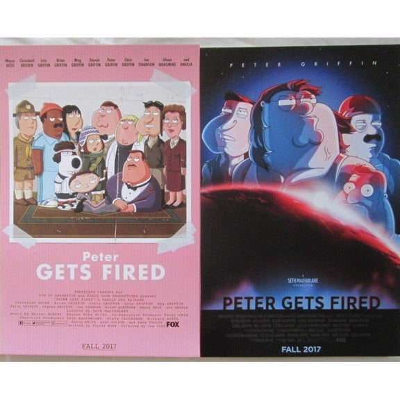 Family Guy Peter Gets Fired set of 2 2017 SDCC mini posters
