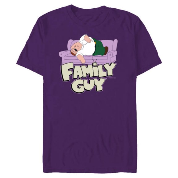 Family Guy Peter Griffin Couch Nap - Short Sleeve Blended T-Shirt for Adults - Customized-Berry Snow Heather