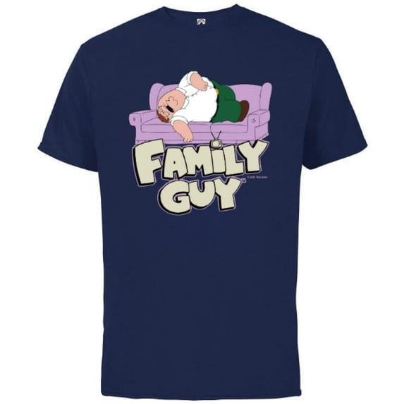 Family Guy Peter Griffin Couch Nap - Short Sleeve Cotton T-Shirt for Adults - Customized-Athletic Navy