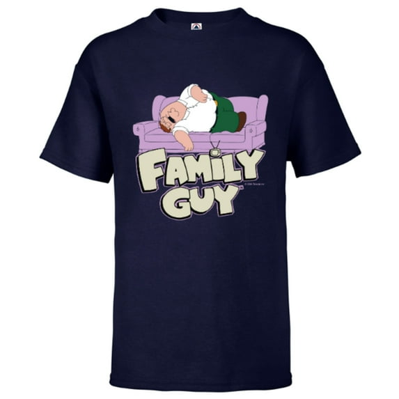 Family Guy Peter Griffin Couch Nap - Short Sleeve T-Shirt for Kids - Customized-Athletic Navy