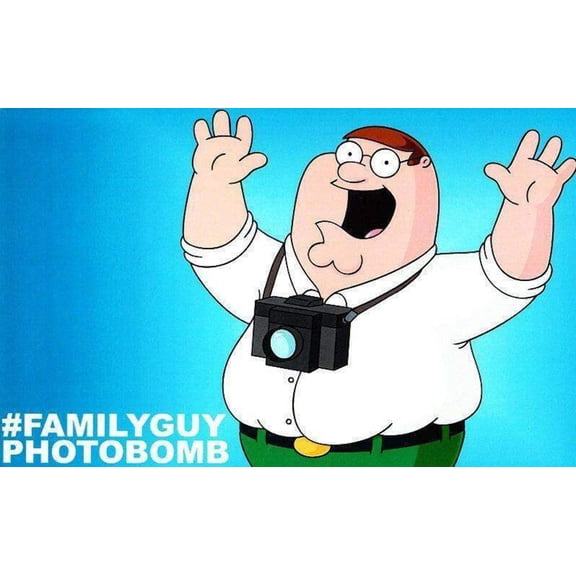 Family Guy photobomb 2014 SDCC Peter Griffin Glenn Quagmire 5x8 card