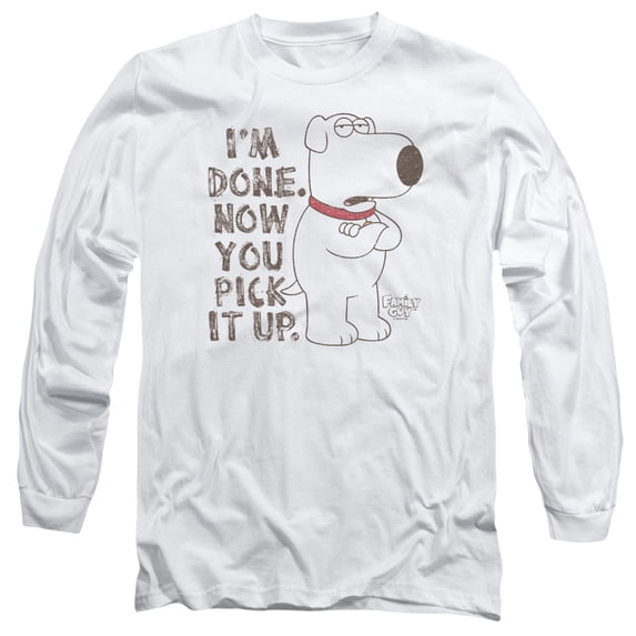 Family Guy Pick It Up Long Sleeve Adult 18/1 T-Shirt White