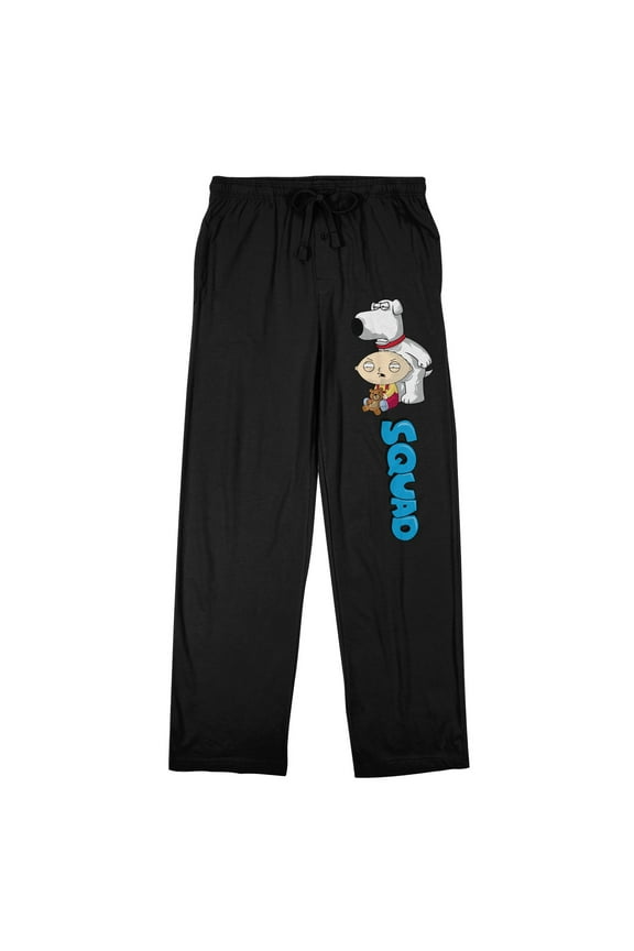 Family Guy Stewie & Brian Squad Men's Black Sleep Pajama Pants-XXL