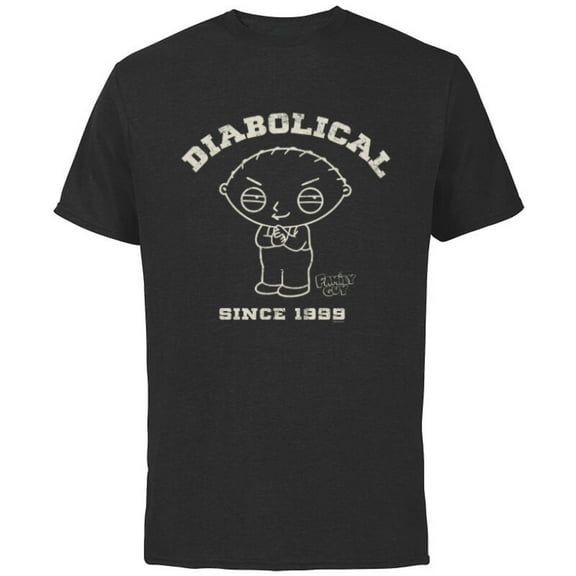 Family Guy Stewie Diabolical Since 1999 - Short Sleeve Cotton T-Shirt for Adults - Customized-Black