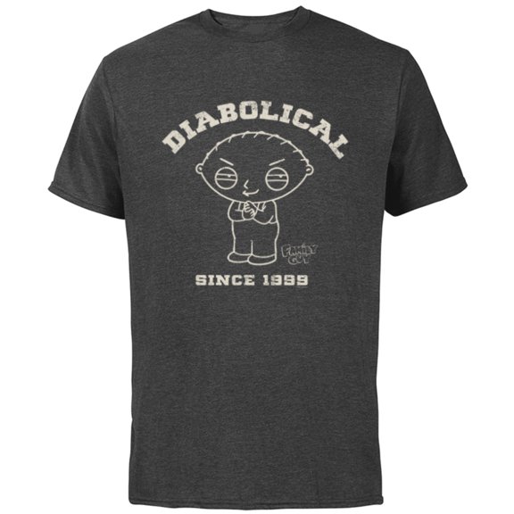 Family Guy Stewie Diabolical Since 1999 - Short Sleeve Cotton T-Shirt for Adults - Customized-Charcoal Heather