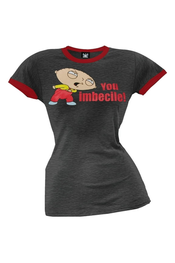 - You Imbecile Juniors Ringer T-Shirt - Large
