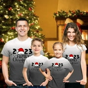 ENCOUTHRE Family Halloween Costumes - Christmas T-shirt Parent-child round neck short-sleeved printed tops Pumpkin Pajamas Women , Daddy and Me Matching Outfits Grey 140(Kid)