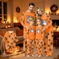 thumbnail image 1 of Family Halloween Pajama Set Long Sleeve Crew Neck, Soft Halloween Family Pajamas with Ghost Colorful Hat Print, Spooky Matching Halloween Pajamas Sleepwear, 1 of 4