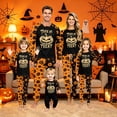 thumbnail image 1 of Family Halloween Pajamas Matching Sets, Black Orange Raglan Pumpkin Print Soft Long Sleeve Top and Long Pants Halloween Pajamas for Family, 2 Piece Holiday Sleepwear Halloween Family Pjs Set, 1 of 4