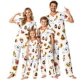 thumbnail image 1 of Family Halloween Pajamas Matching Sets, White Cartoon Pumpkin Ghost Print Soft Short Sleeve Top and Long Pants Halloween Pajamas for Family, 2 Piece Holiday Sleepwear Halloween Family Pjs Set, 1 of 7