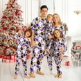 thumbnail image 1 of Family Halloween Pajamas Matching Sets, White Purple Black Ghost Splatter Print Soft Long Sleeve Top and Long Pants Halloween Pajamas for Family, 2 Piece Holiday Sleepwear Halloween Family Pjs Set, 1 of 4