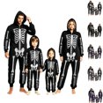thumbnail image 1 of Family Halloween Pajamas Onesie Funny Skeleton Pajamas Zipper Hooded Jumpsuit Pjs Loungewear Holiday Family Pajamas Nightwear, 1 of 4