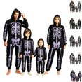 thumbnail image 1 of Family Halloween Pajamas Onesie Novelty Skeleton Pajamas Zipper Hooded Jumpsuit Pjs Loungewear Holiday Family Pajamas Nightwear Men, 1 of 5