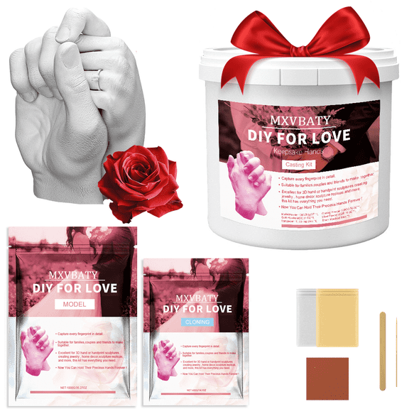 Family Hand Casting Kit – Large Hand Mold Kit for Families, Casts Up to 4 Hands – Unique Family Gifts Ideas, Parents, Grandparents & Keepsake Memorial