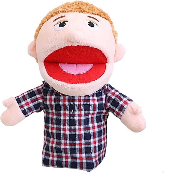 Family Hand Puppet School Family Puppet Interactive Show Puppet Role Play Toy Puppet With Removable Mouth Suitable For Children And Teenagers (Dad), 33 cm, Dark Blue