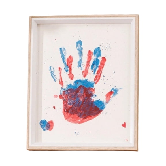 Family Handprint Keepsake Ornament DIY Craft Kit with Wooden Frame and Clear Acrylic Boards for Memories