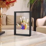 Family Handprint Kit, DIY Craft Keepsake Wood Frame, Endless Gift Set, 4 Transparent Sheets - Black