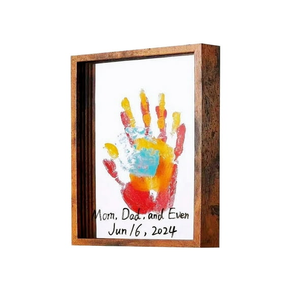 Family Handprint Paint Kit, Diy Hand Art Craft With 6 Paints, Photo Frame, Brush, Erasable Black Pen, Dust-Proof Stickers, Manual, 2 No-Trace Nails, For Home Decor, Family Memory