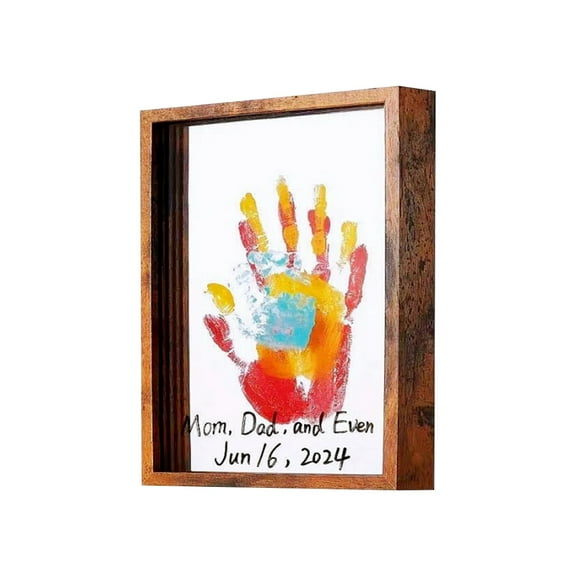 Family Handprint Paint Set With Photo Frame, Diy Memorial Art For Parents Grandparents, 6 Safe Non-Toxic Paints, Includes Brush, Keepsake Frame For Baby Pet Memories, Perfect Gift