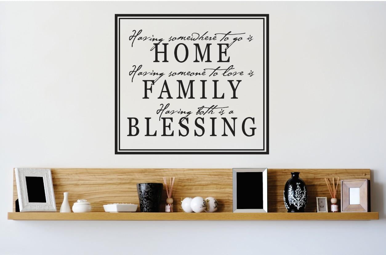 Family Having Home Family is Blessing Cute Quotes \u0026 Sayings Wall Decal  Decoration Home \u0026 Family a Blessing Wall Quote Lasts Years and Easily  Removable - Size: 30 In(W) x 30 In(H) -, image size:1254x827