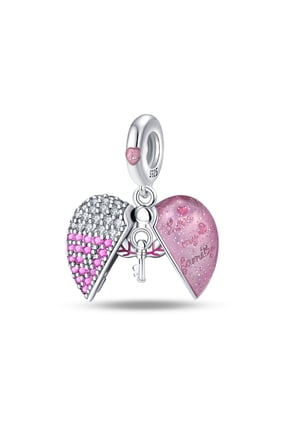 Family Heart Lock Charm, Compatible with Most Bracelet, Charm for Bracelet