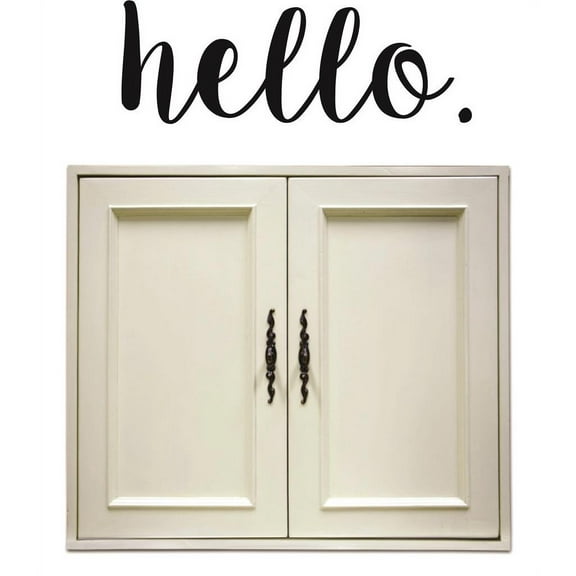 Family Hello Cute Signs Wall Decal Decoration Hello Word Text Cute Lettering Lasts Years and Easily Removable - Size: 4 In(W) x 10 In(H)