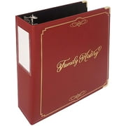 Family History Binder, Burgundy Padded PVC Slant D-Ring, Genealogy Binder Organizer with Gold Artwork, 1 Sheet Lifter and Pen Loop for Family Group Sheets, Ancestry Charts and Forms