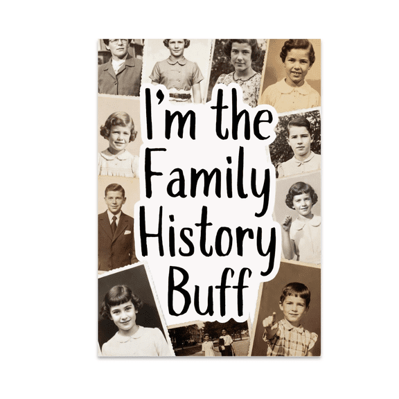 Family History Buff Vintage Photo Collage - Family Heritage Enthusiast - 13x19 Poster Print
