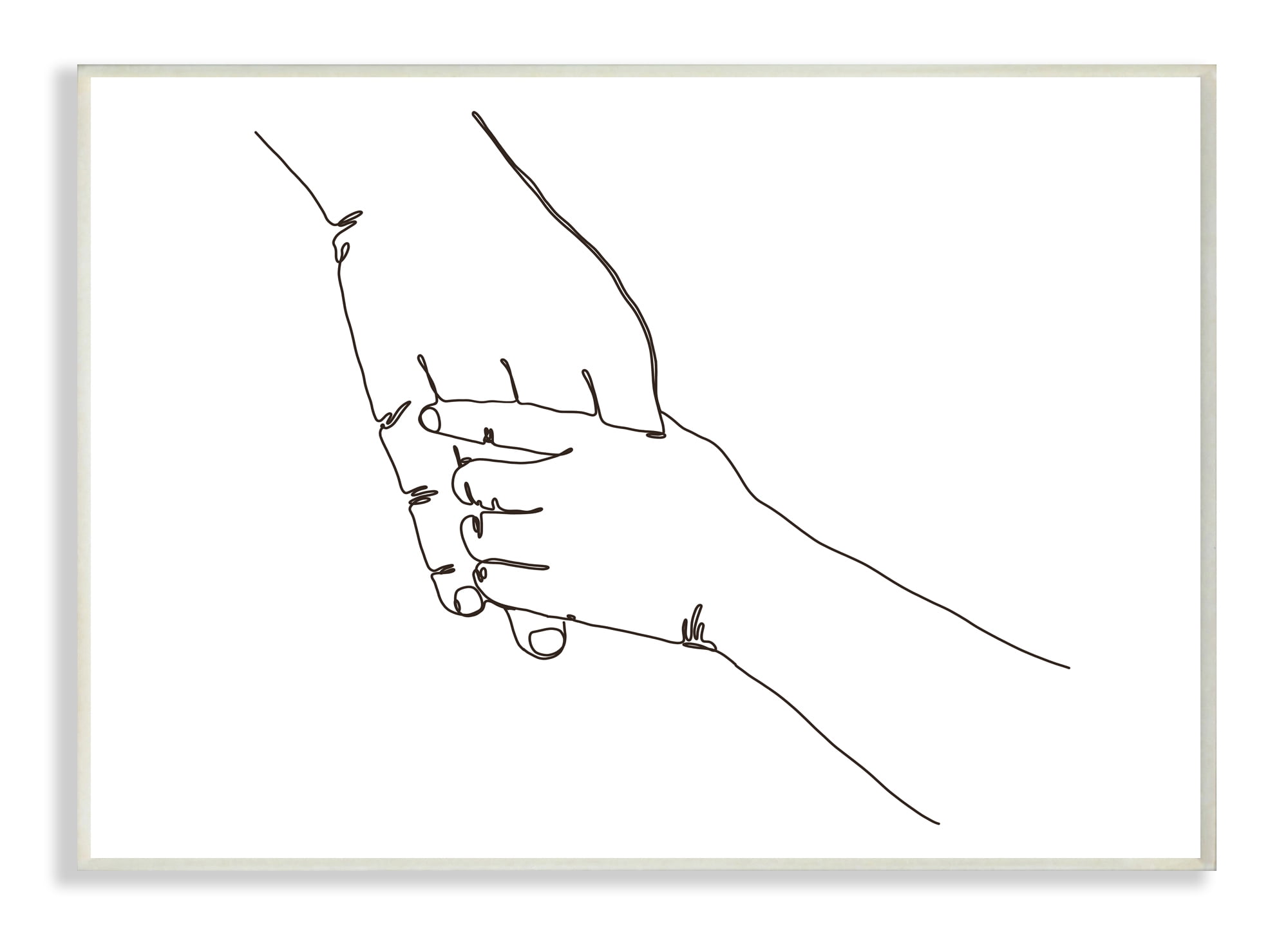 Stupell Industries Family Holding Hands Pose Minimal Linework Wall Plaque, 13 x 19, Design by Ziwei Li