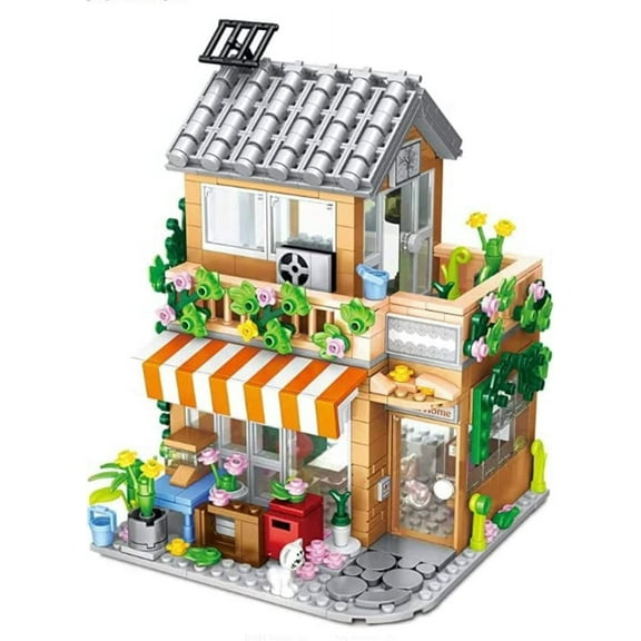 General Jims Toys & Bricks Family Holiday House, Modular Building Set, LED Light Kit, Toy Building Blocks