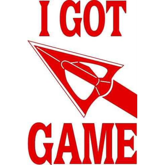Family I got Game Cute Hunting Wall Decal Decoration Cute Sharp Edge Arrow Silhouette Lasts Years and Easily Removable - Size: 10 In(W) x 7 In(H)