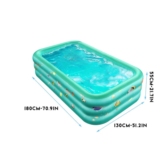 Family Inflatable Swimming Pool, Inflatable Pool for Baby, Kiddie, Kids, Adult, Outdoor, Garden, Backyard, Summer Water Party Inflatable Bathtub for Indoor or Outdoor, L