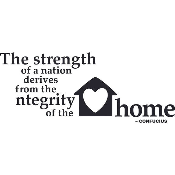 Family Integrity Confucius Quotes Customized Wall Decal - Custom Vinyl Wall Art - Personalized Name - Baby Girls Boys Kids Bedroom Wall Decal Room Decor Wall Stickers Decoration Size (12x20 inch)