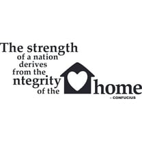 Family Integrity Confucius Quotes Customized Wall Decal - Custom Vinyl Wall Art - Personalized Name - Baby Girls Boys Kids Bedroom Wall Decal Room Decor Wall Stickers Decoration Size (12x20 inch)
