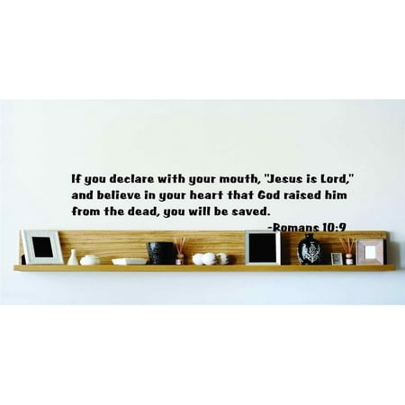 Family Jesus is Lord Inspirational Religious Wall Decal Decoration Romans 10:9 Inspirational Bible Verse Lasts Years and Easily Removable - Size: 30 In(W) x 30 In(H)