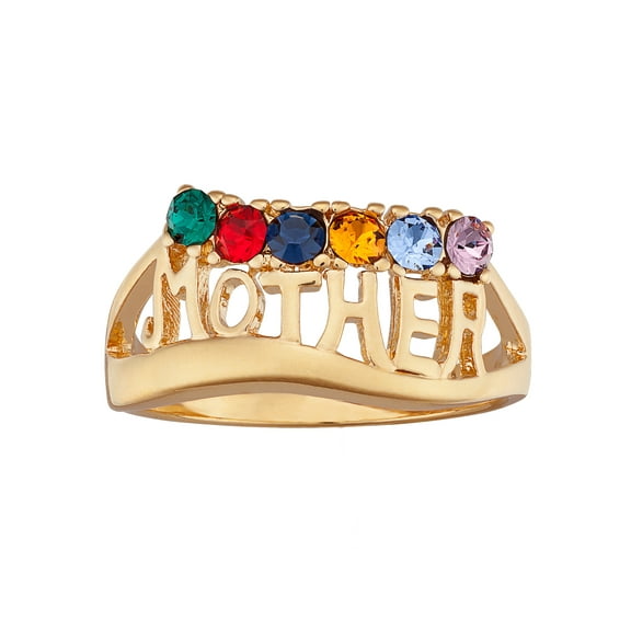 Family Jewelry Personalized Planet "Mother" Birthstone 14kt Gold-Tone Ring ,Women's