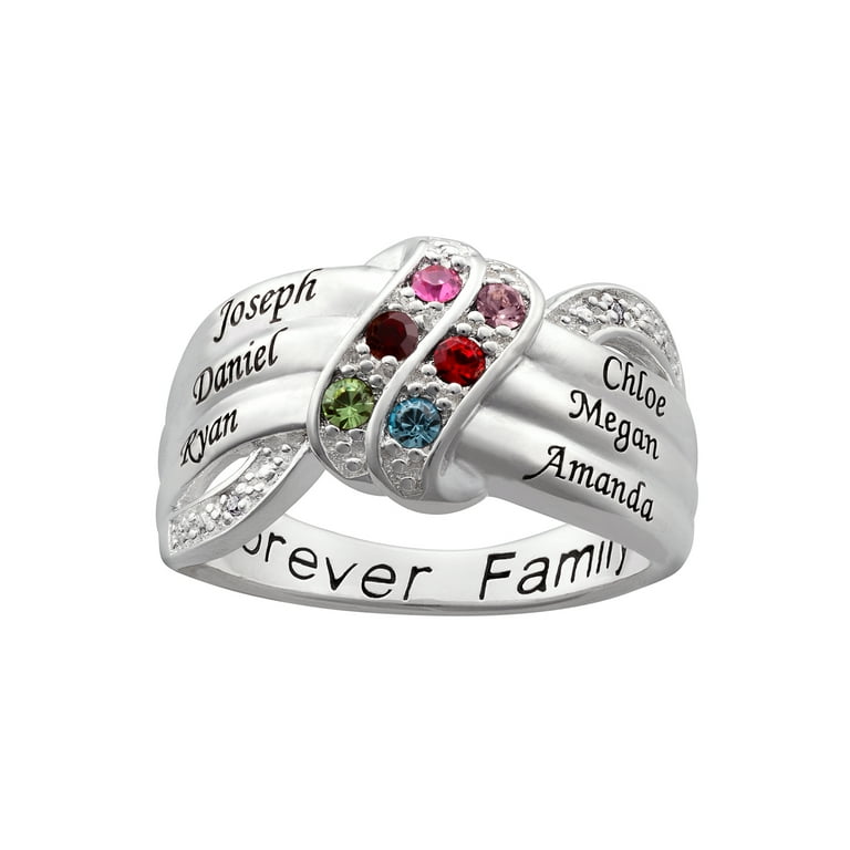 Swirl Accented Mother's Family Birthstone Ring Swirl Accented Mother's Family Birthstone Ring
