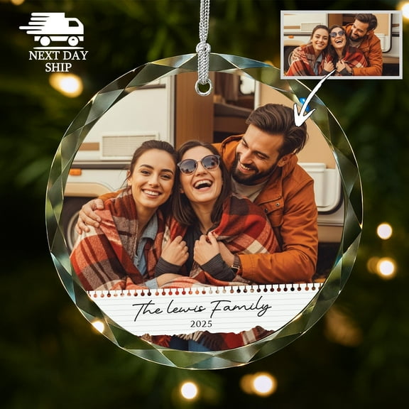 Family Keepsake Ornament, Custom Photo Ornament, Personalized Family Name Ornament, Christmas Ornament 2025, Christmas Tree Decoration