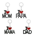 Family Keychain Set With DAD MOM MAMA PAPA Heart Shaped Keychains (Set ...