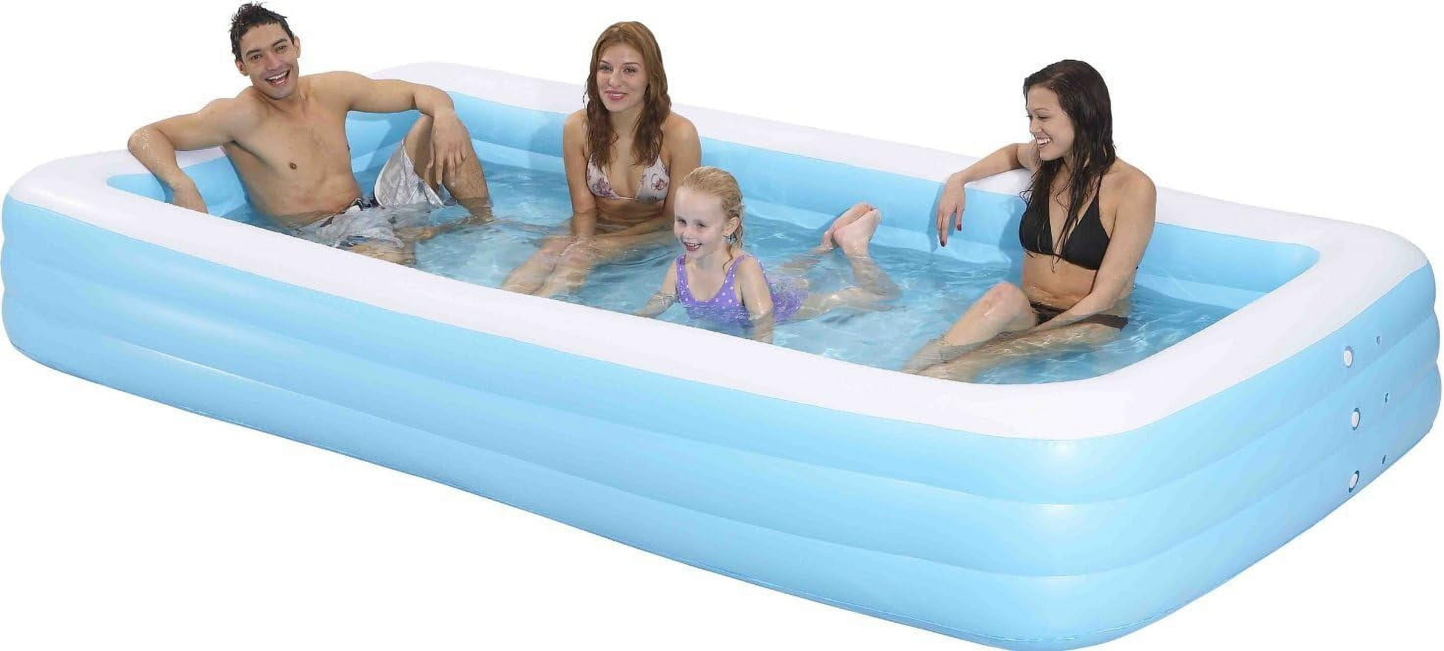 Jilong Giant Inflatable Swimming Pool, 144" x 76" x 22", Vinyl, Blue