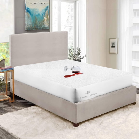 Family King Mattress Topper - Waterproof Cotton Terry Protector with Deep Pocket