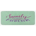 thumbnail image 1 of Family Kitchen Mat, Classical Polka Dots Background Creative Lettering Words About Family, Plush Decorative Kitchen Mat with Non Slip Backing, 47" X 19", Purple Violet Mint Green, by Ambesonne, 1 of 1