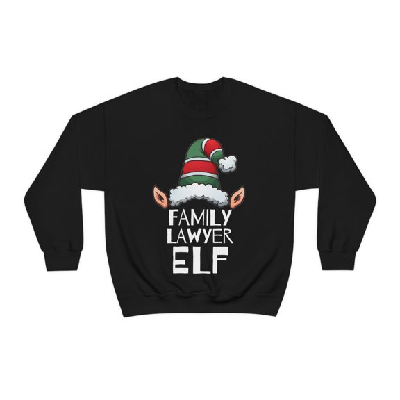 Family Lawyer Elf Unisex Sweatshirt, S-2XL Christmas Holidays Law School