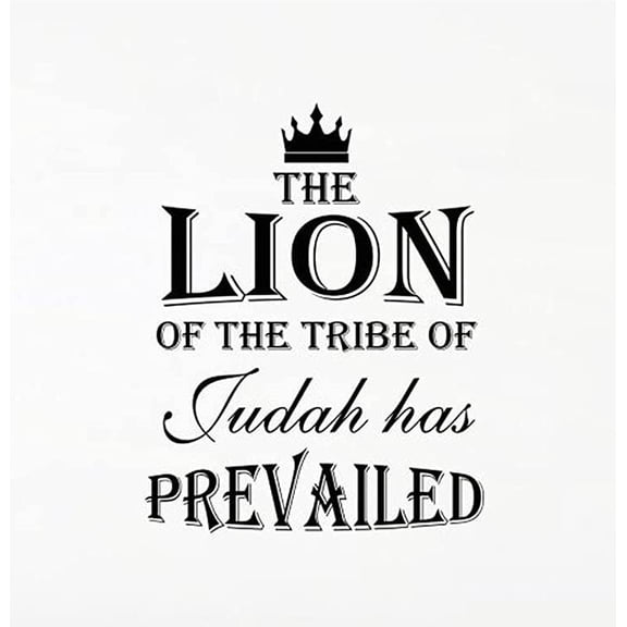 Family Lettering Vinyl Wall Decal Stickers The Lion of The Tribe of Judah Has Prevailed Scripture Word Letter Decals Wall Art Sayings Sticker for Bedroom Living Room Office Decor