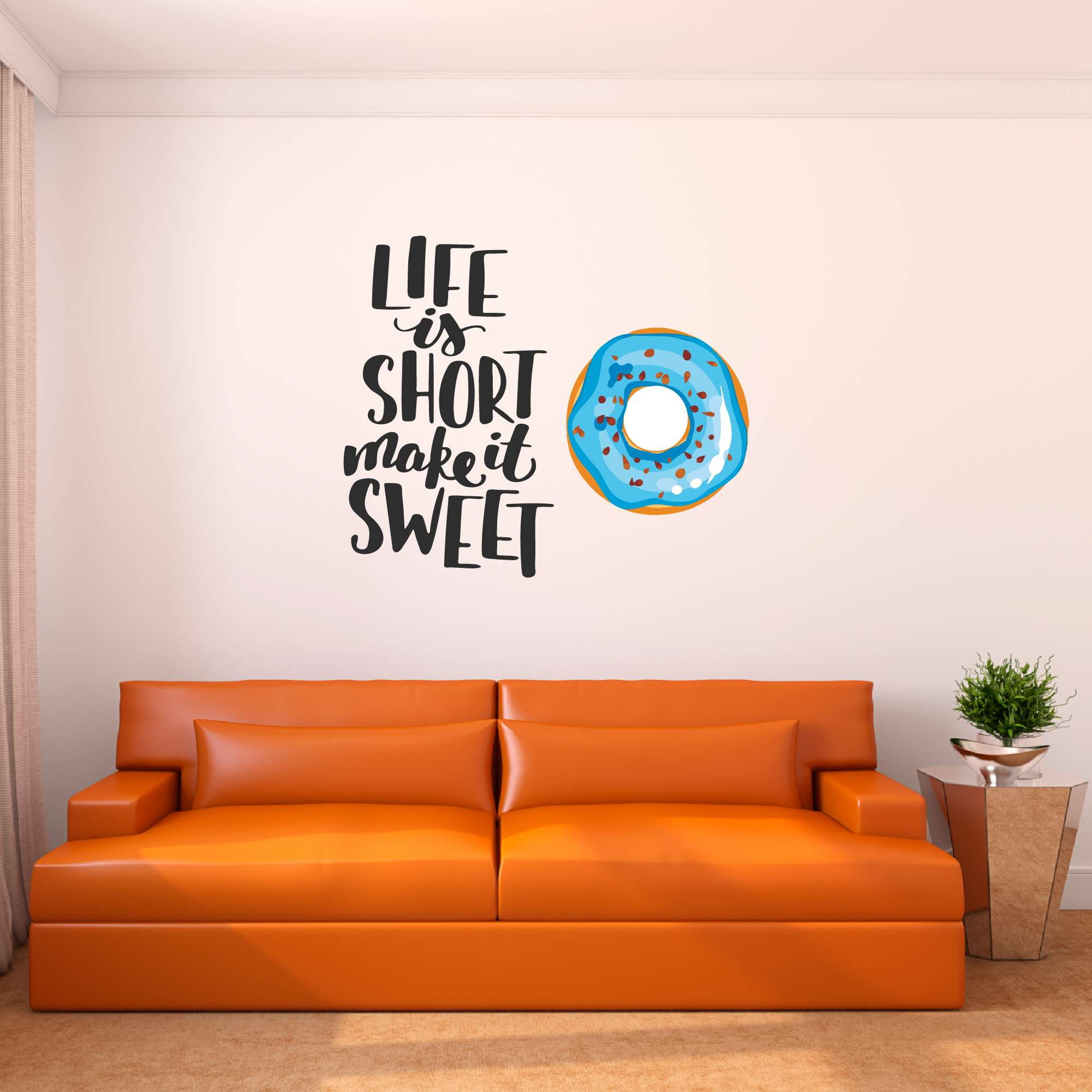 Family Life is short make it Sweet Cute Quotes \u0026 Sayings Wall Decal  Decoration Decorative Quote Wall Stickers for Bedroom Lasts Years and  Easily Removable - Size: 10 In(W) x 8 In(H) -, image size:2001x2000