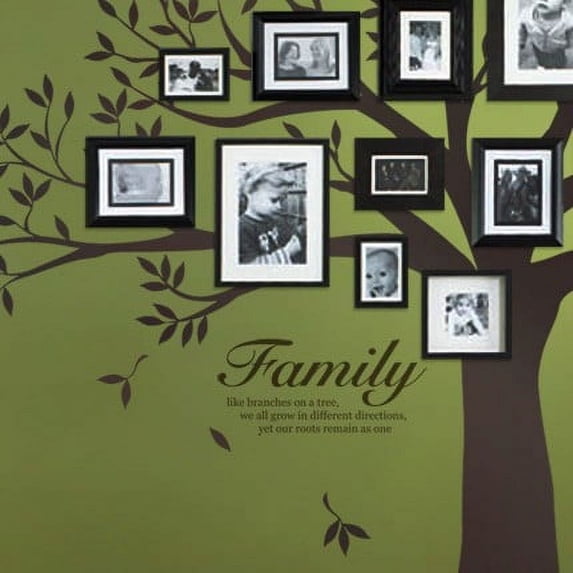Family Like Branches On A Tree - Quote Lettering Decal Wall Decal - Chestnut Brown