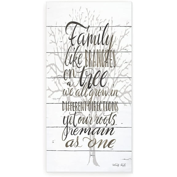 Family Like Branches On A Tree We All Grow In Different Directions Rustic Wood Farmhouse Wall Sign 18x36 (Unframed)