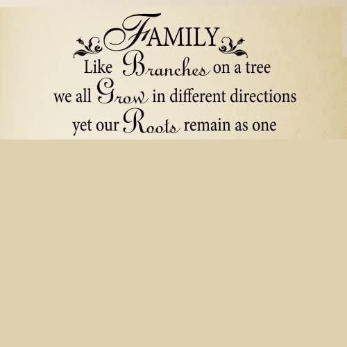 Family Like Branches on a Tree Vinyl Wall Sticker Family Wall Decals Art Mural Quote Living Room Decor Black