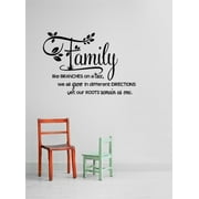 Family Family Like Branches on tree Inspirational Quotes & Sayings Wall Decal Decoration Family is like Branch Famous Inspirational Quote Lasts Years and Easily Removable - Size: 5 In(W) x 10 In(H)